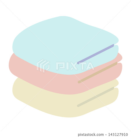 Simple illustration of stacked towels Simple illustration of stacked towels 143127910