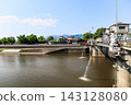 A rare spot in Tagawa City A guardian dog spitting water from the Hikoyama River 143128080