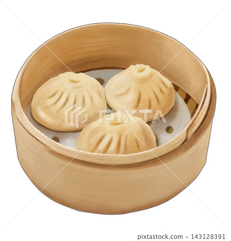 Illustration of xiao long bao in a steamer basket Illustration of xiao long bao in a steamer basket 143128391