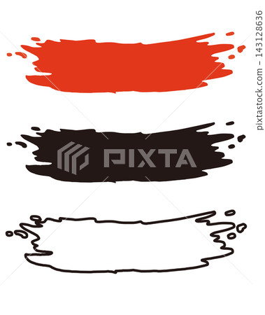 A set of 3 vector graphics featuring paintbrush strokes. A set of 3 vector graphics featuring paintbrush strokes. 143128636