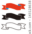 Set of 3 vector illustrations of ribbon frames and banners 143128638