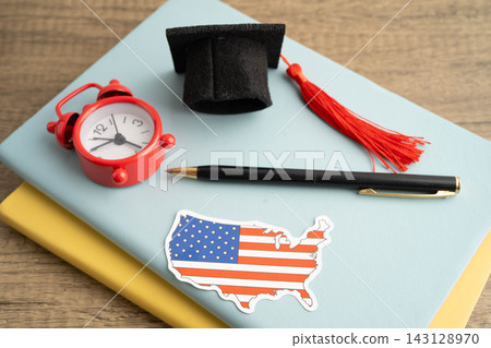 Time to learn English language, book with uk flag. Time to learn English language, book with uk flag. 143128970