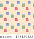 Cute background pattern material with a gift design 143129188