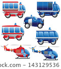 A set of service cars. Isolated on white background. Vector illustration. 143129536
