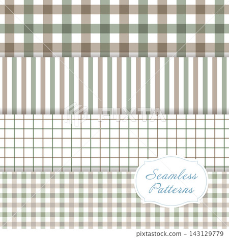 Gingham Check & Stripe Seamless Pattern Set Gingham Check & Stripe Seamless Pattern Set 143129779