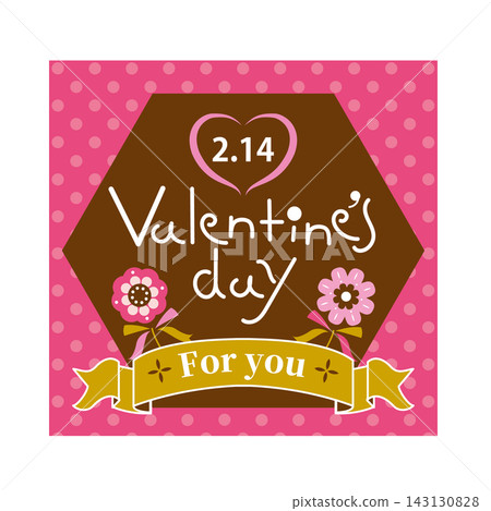 Valentine's title with flowers and ribbon Valentine's title with flowers and ribbon 143130828