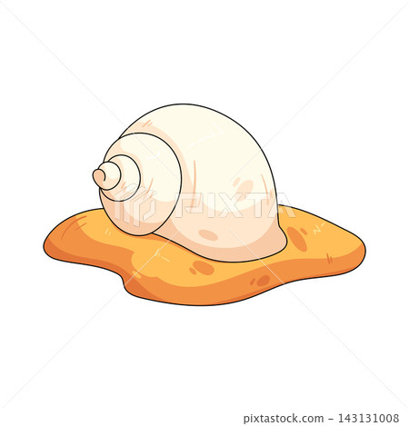 Illustration of seashell on sand Illustration of seashell on sand 143131008