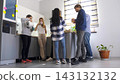 Friends drink tea or coffee standing in a cozy kitchen. Business lunch. Coffee break. A legitimate break from work 143132132
