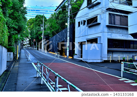A quiet, upscale residential area in Shibuya, Tokyo, stretching from Nanpeidai-cho to Hachiyama-cho in the early morning. A quiet, upscale residential area in Shibuya, Tokyo, stretching from Nanpeidai-cho to Hachiyama-cho in the early morning. 143133168