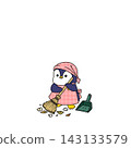 Illustration of a penguin cleaning 143133579