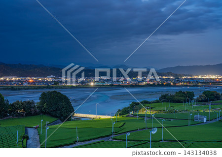 島田市夜景及大井川風光(靜岡縣) 島田市夜景及大井川風光(靜岡縣) 143134038