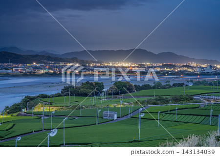 島田市夜景及大井川風光(靜岡縣) 島田市夜景及大井川風光(靜岡縣) 143134039