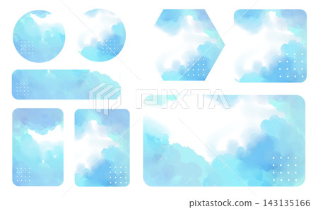 A unique frame icon set featuring dots and watercolor washes. A unique frame icon set featuring dots and watercolor washes. 143135166
