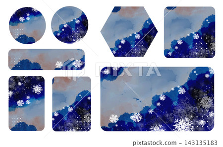 A unique frame icon set featuring dots and watercolor washes. A unique frame icon set featuring dots and watercolor washes. 143135183