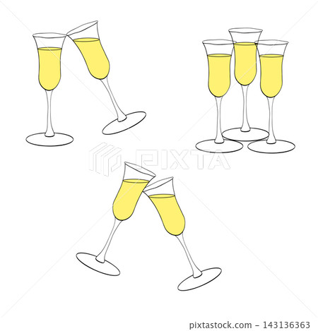 champagne glass Happy birthday composition colored hand drawn illustration. Vector graphic line ink art. Perfect for logo, branding, packaging, labels, and modern decor design. champagne glass Happy birthday composition colored hand drawn illustration. Vector graphic line ink art. Perfect for logo, branding, packaging, labels, and modern decor design. 143136363