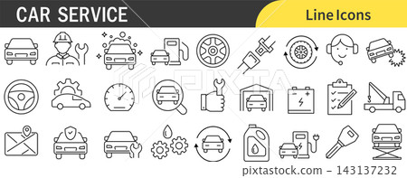 Icon set related to car services Icon set related to car services 143137232