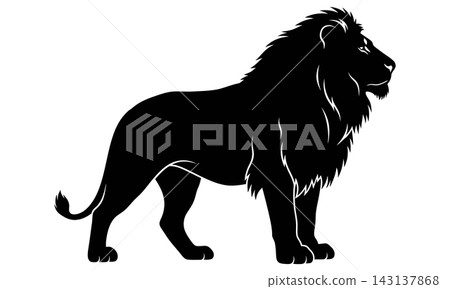 vector silhouette of a lion head vector silhouette of a lion head 143137868
