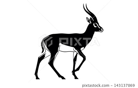 deer silhouette on white background 143137869
