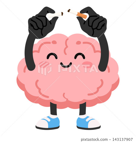 Quitting smoking healthy brain concept for nicotine addiction recovery Quitting smoking healthy brain concept for nicotine addiction recovery 143137907