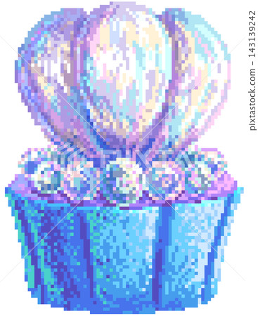 Pearls cupcake in pixel art 143139242