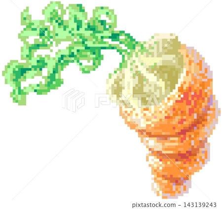 Carrot cream horn in pixel art Carrot cream horn in pixel art 143139243