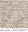 Beige Stone Brick Wall Texture with Small Square Blocks Pattern. 3D rendering illustration 143140357