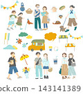 Vector material set for events such as markets 143141389