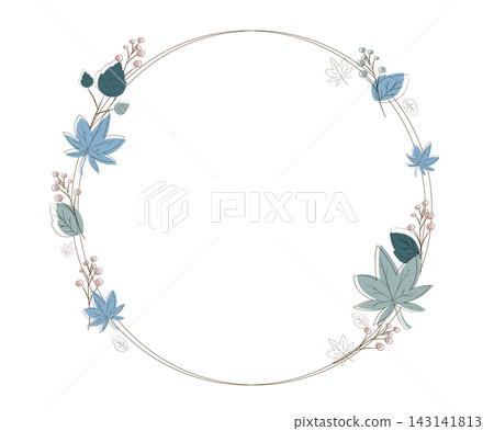 Minimalist frames featuring hand-drawn style maple leaves and other leaves. Minimalist frames featuring hand-drawn style maple leaves and other leaves. 143141813