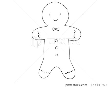 Simple line drawing of a gingerbread man Simple line drawing of a gingerbread man 143141925
