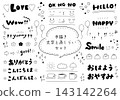 一組手寫字體和裝飾圖案 143142264