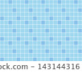 A seamless pattern of light blue tiles in a rough shape, a background illustration reminiscent of the walls of a bathroom or public bath. 143144316