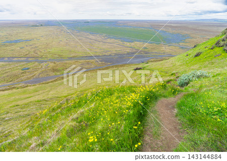 Scenic view from Stora Dimon mountain in Iceland Scenic view from Stora Dimon mountain in Iceland 143144884