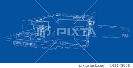 blueprint of electronic device. Vector 143145698