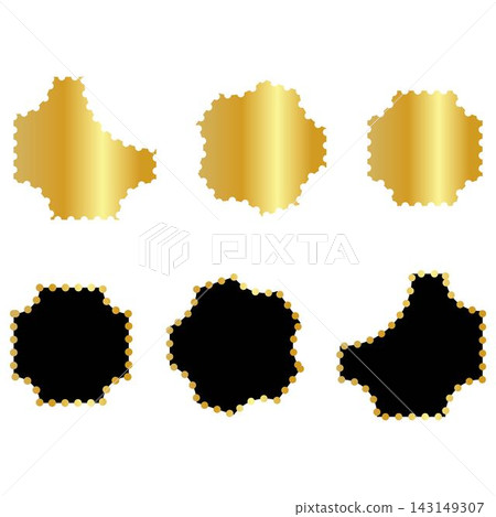 Luxury gold and black geometric badge template vectors isolated 143149307