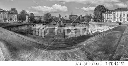 Vittorio Veneto square from Gran Madre di Dio church, Turin Vittorio Veneto square from Gran Madre di Dio church, Turin 143149451