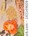 Fresh healthy nutritious eating as source various vitamins or minerals. Hair in good condition 143149609