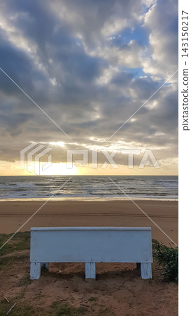 Beach Bench at Sunset 143150217