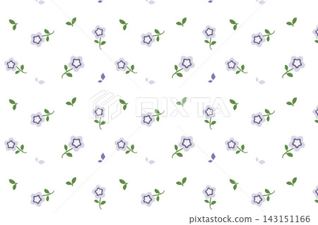 A simple floral pattern background featuring pale purple flowers and green leaves. A simple floral pattern background featuring pale purple flowers and green leaves. 143151166