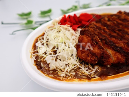 炸肉排咖哩特寫鏡頭 炸肉排咖哩特寫鏡頭 143151941