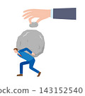 A male office worker who looks distressed and burdened 143152540