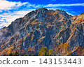 Mt. Goryu in the Northern Alps in autumn leaves 143153443