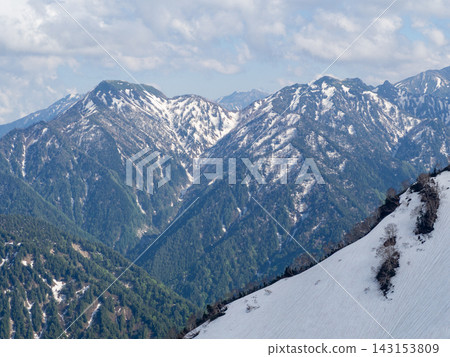 長野縣北阿爾卑斯山脈的雪峰 長野縣北阿爾卑斯山脈的雪峰 143153809