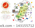Cute hand-drawn illustrated map of tourist spots in Tochigi Prefecture 143155712