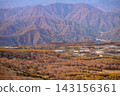 Autumn foliage in Nasu Highlands: A view from the top of the ski resort. 143156361