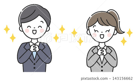 Deeply moved male and female employees Deeply moved male and female employees 143156662