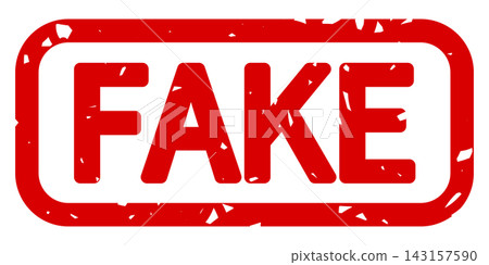 FAKE stamp-style icon | Warning label design indicating counterfeit or false information FAKE stamp-style icon | Warning label design indicating counterfeit or false information 143157590