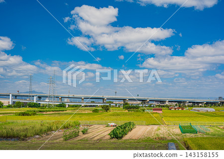 A road cutting through a rural area: Keiji Bypass, Kumiyama-cho, Kuse-gun, Kyoto Prefecture A road cutting through a rural area: Keiji Bypass, Kumiyama-cho, Kuse-gun, Kyoto Prefecture 143158155
