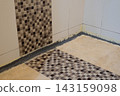Bathroom Floor Waterproofing and silicone Sealant Repair Along Tile Edges 143159098