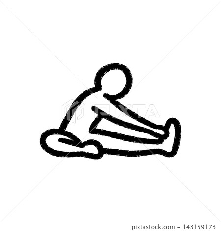 Hand drawn chalk Icon of Person Doing Forward Stretch 143159173
