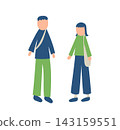Illustration of men and women going out 143159551